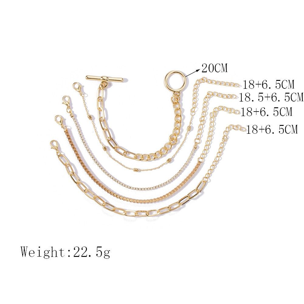 5pcs Heart Infinity Love Jewellery Bracelet Set.