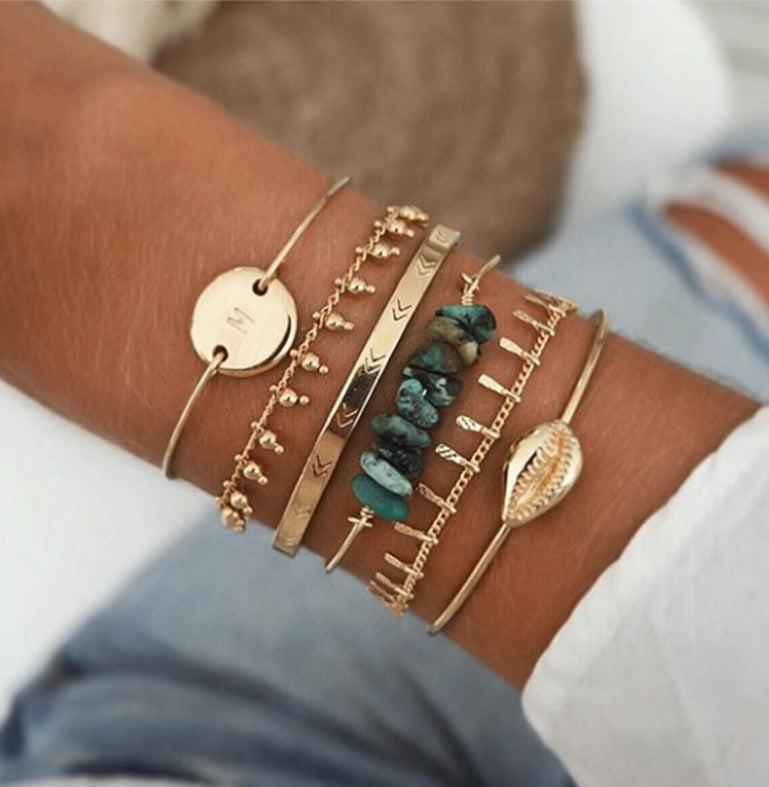 5pcs Heart Infinity Love Jewellery Bracelet Set.
