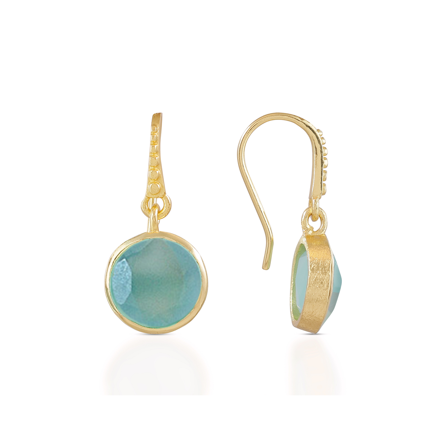 Charis Round Gemstone Earrings Pariba Onyx Azuni London