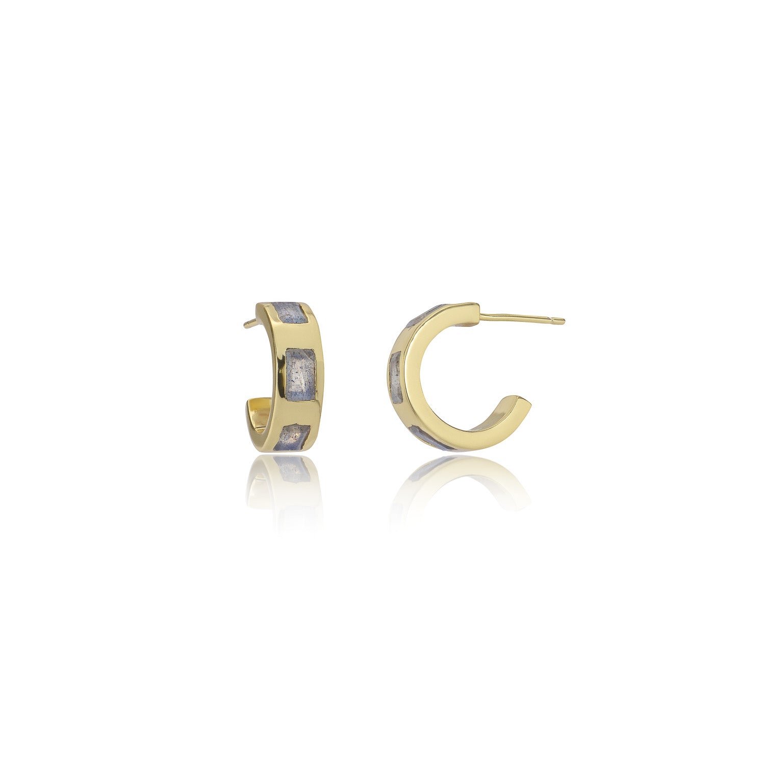Cora Chunky Huggie Hoops Labradorite Azuni London