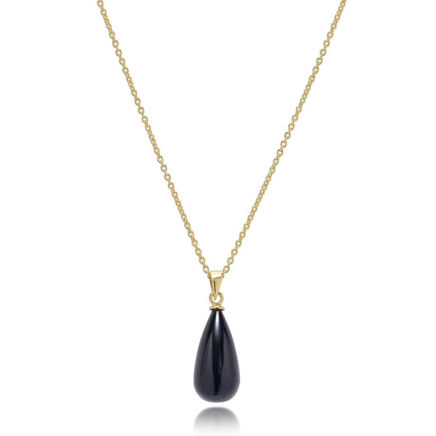 Hera Polished Stone Pendant Necklace Black Onyx Azuni London