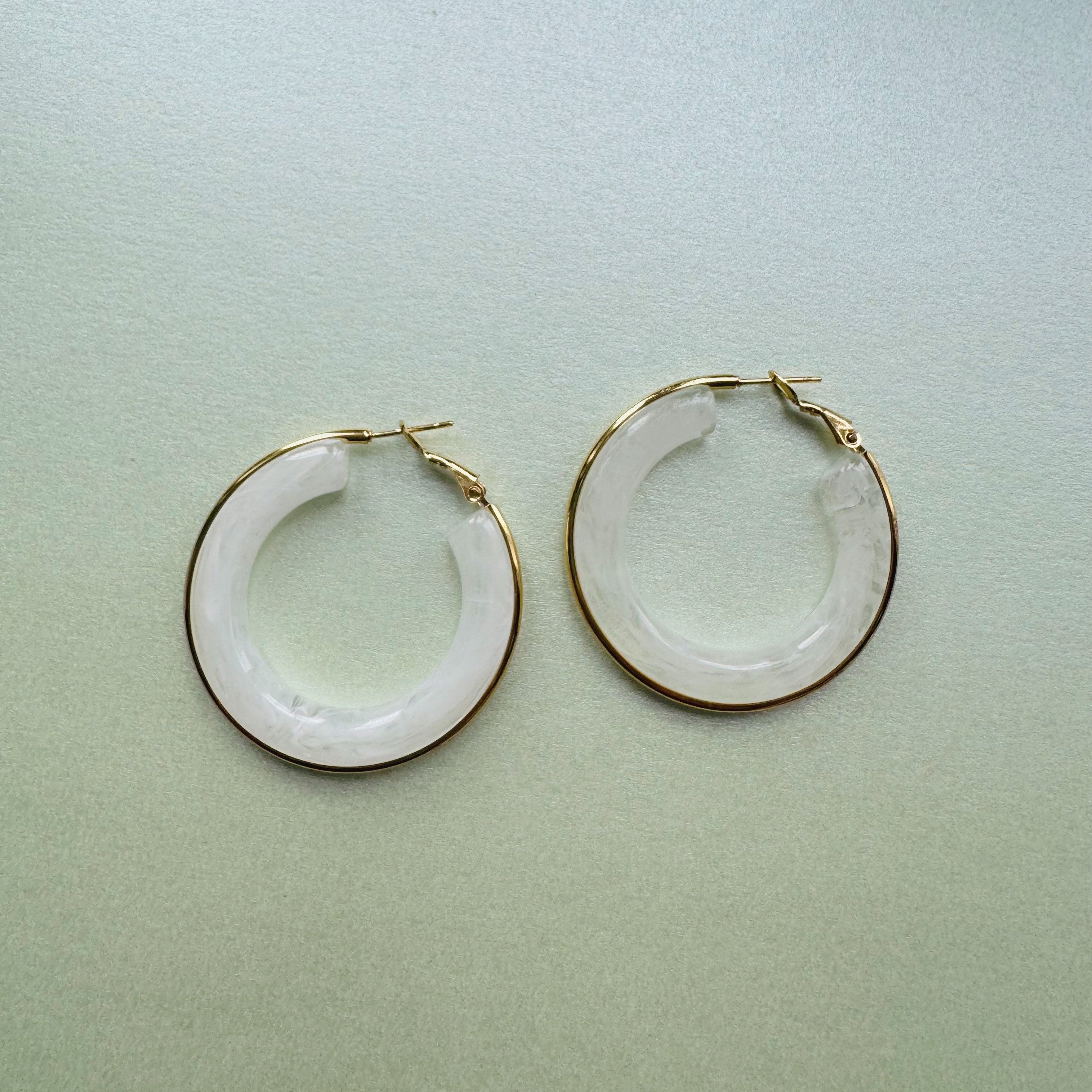 Oreilia Whi Semi Transparent Hoop Earrings LUXE TONES