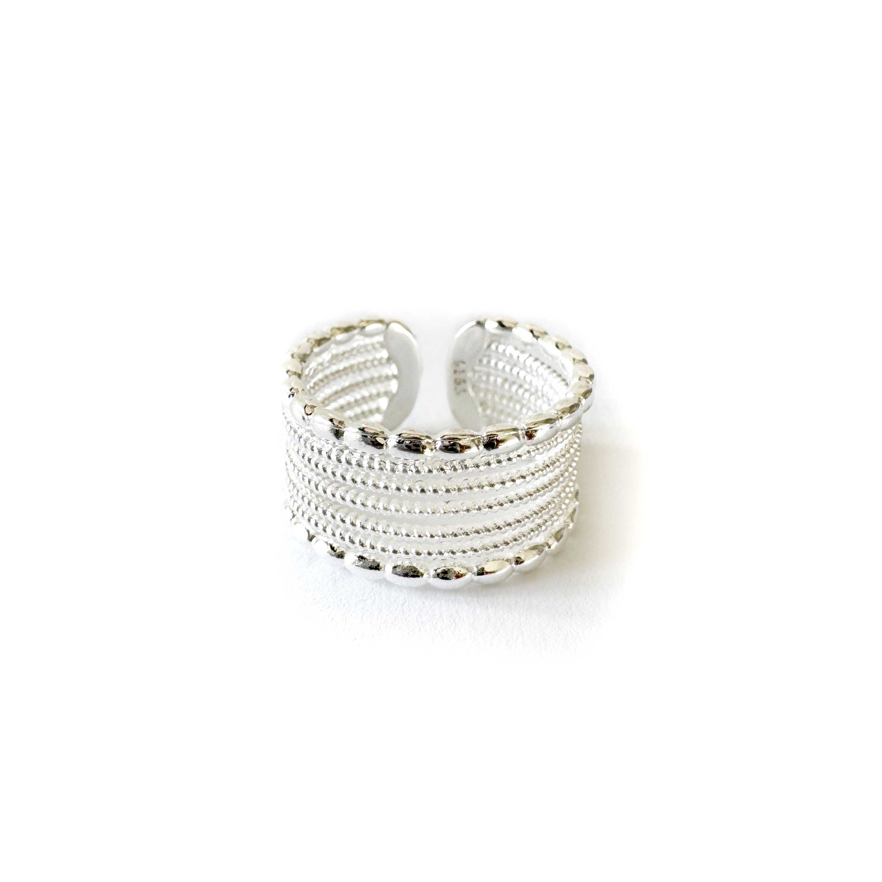 Saafi Silver Contemporary Wide Band Statement Ring LUXE TONES