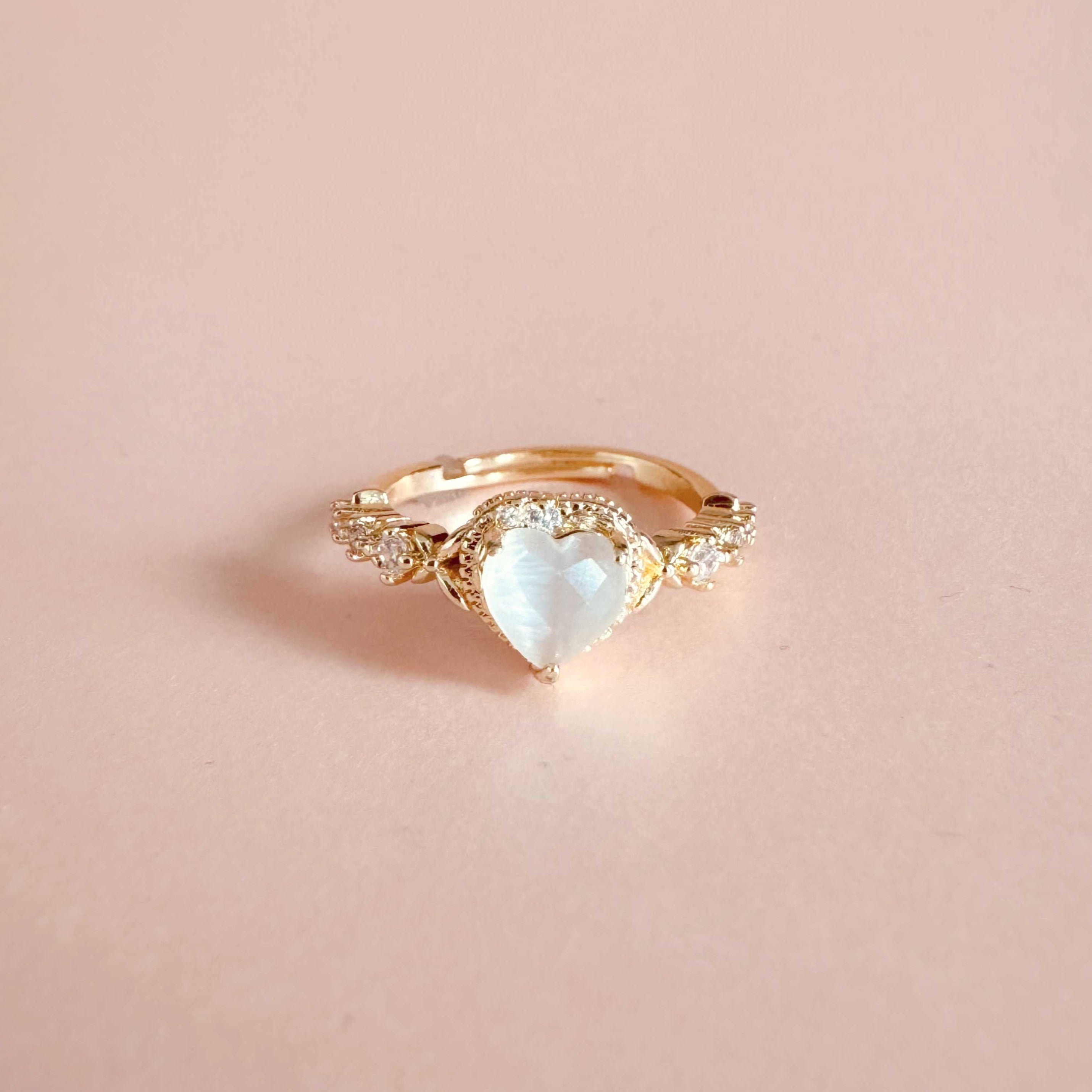 Valentina Vintage Inspired Adjustable Heart Ring LUXE TONES