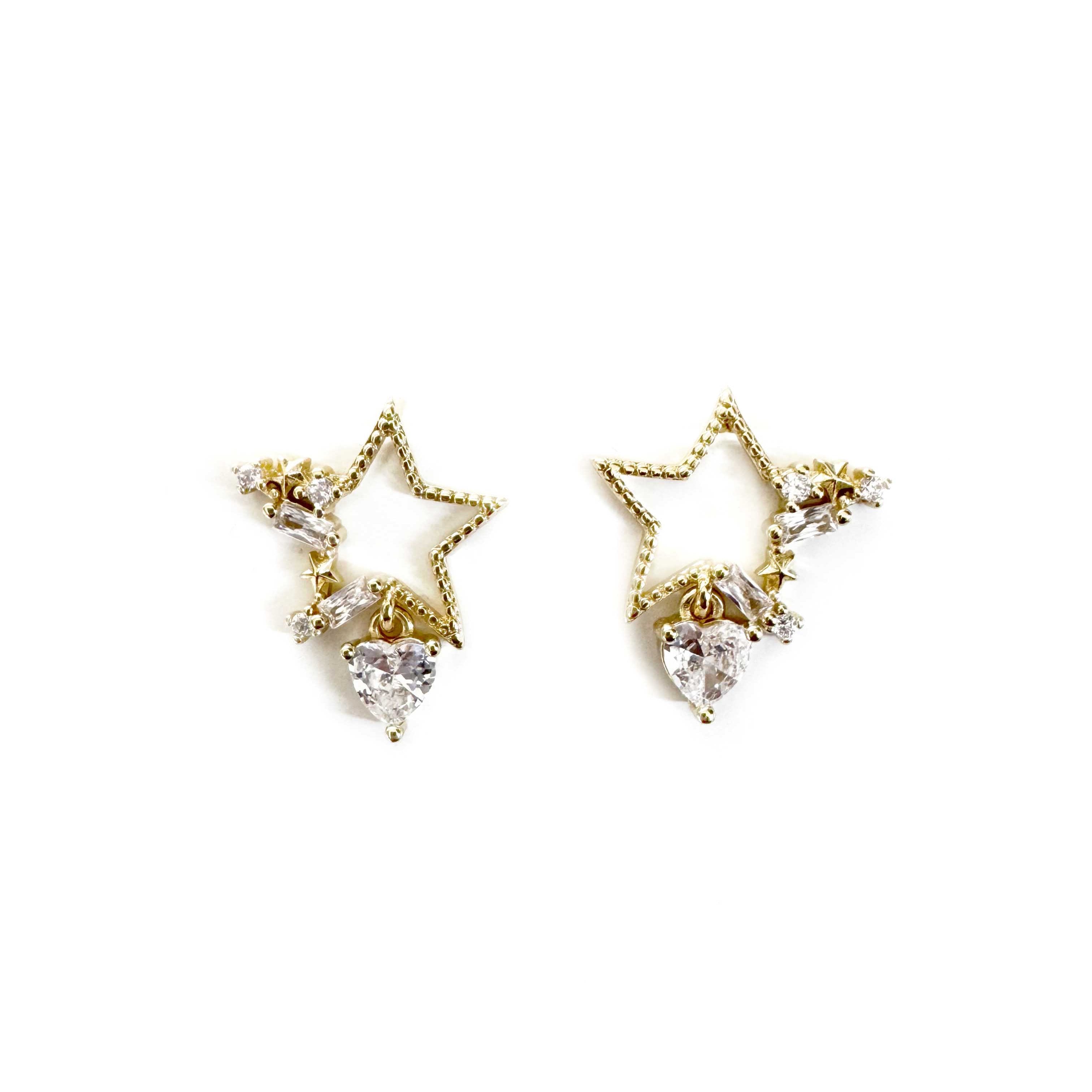 Stellina Hollow Jewelled Star Earrings LUXE TONES