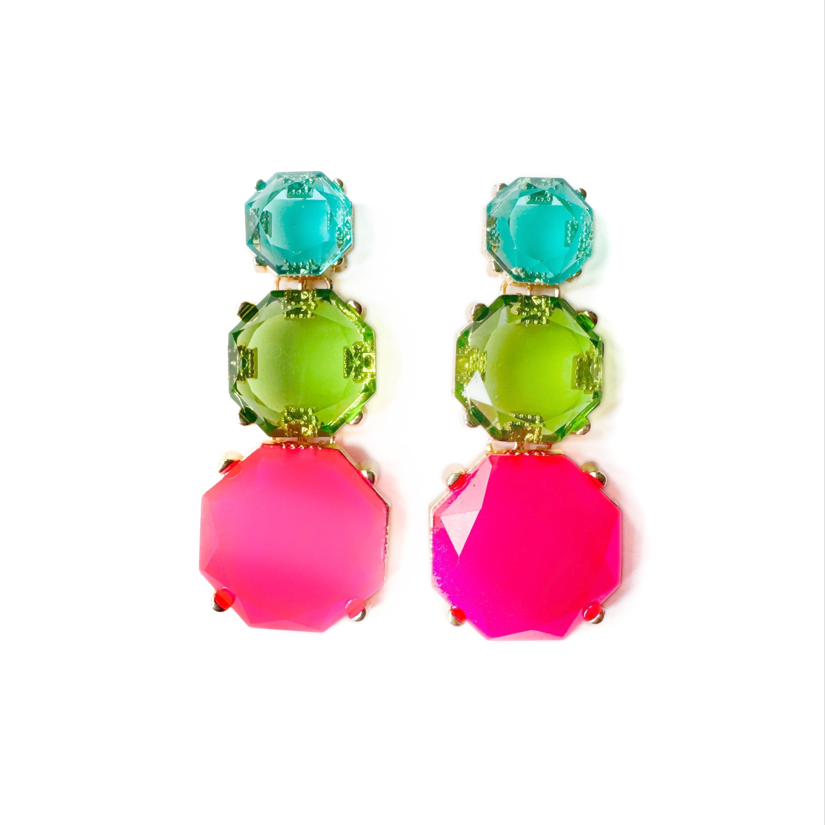 Nola Large Bold Colour Pop Statement Dangle Earrings LUXE TONES