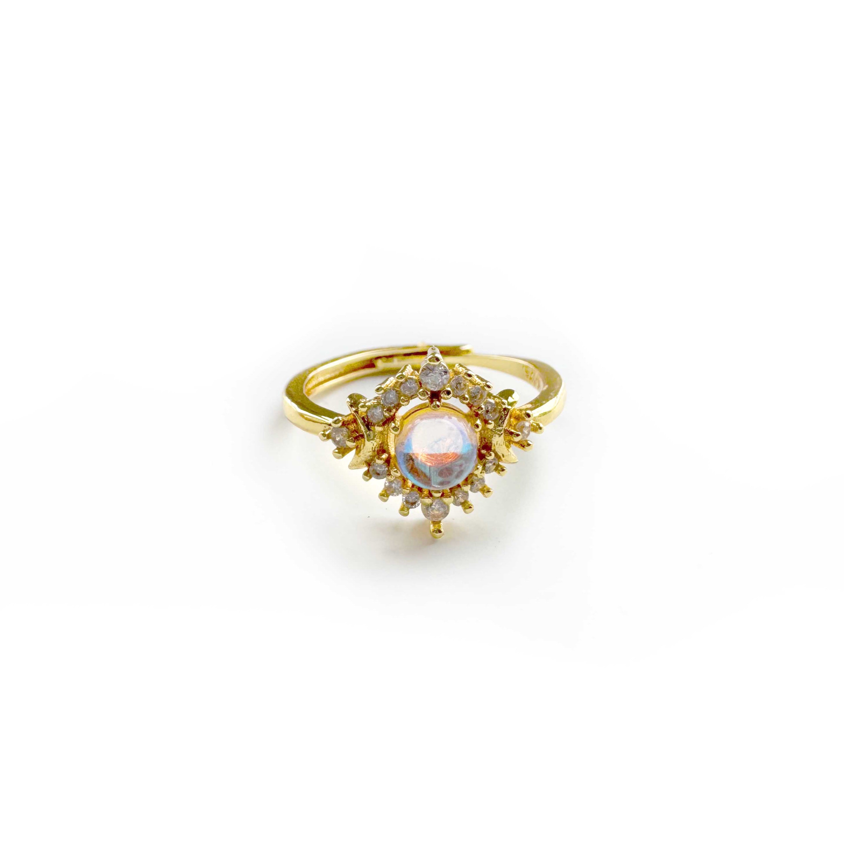 Selene Gold Crescent Moon Adjustable Ring LUXE TONES