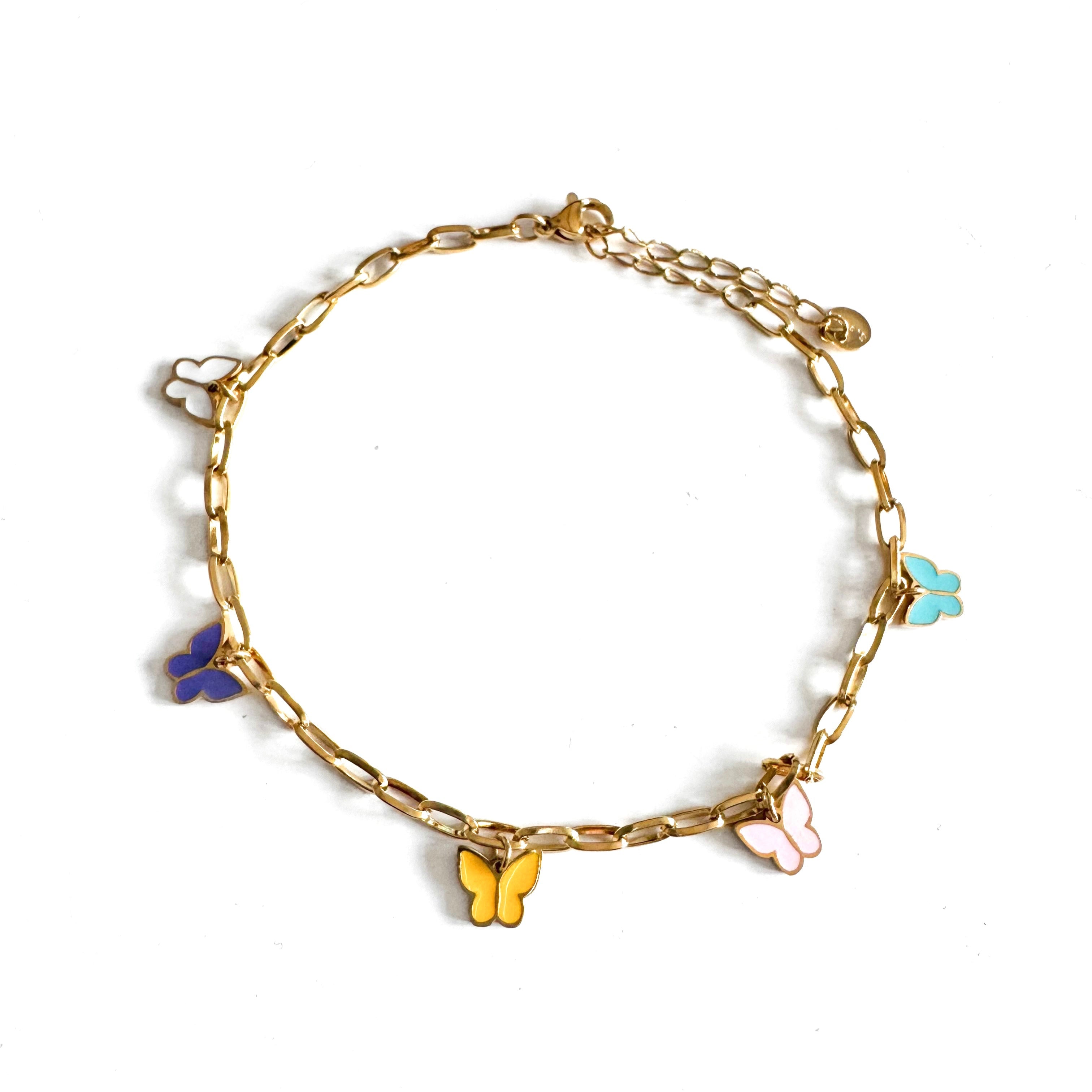 Yareli Luxe 18k Gold Plated Butterfly Charm Anklet LUXE TONES