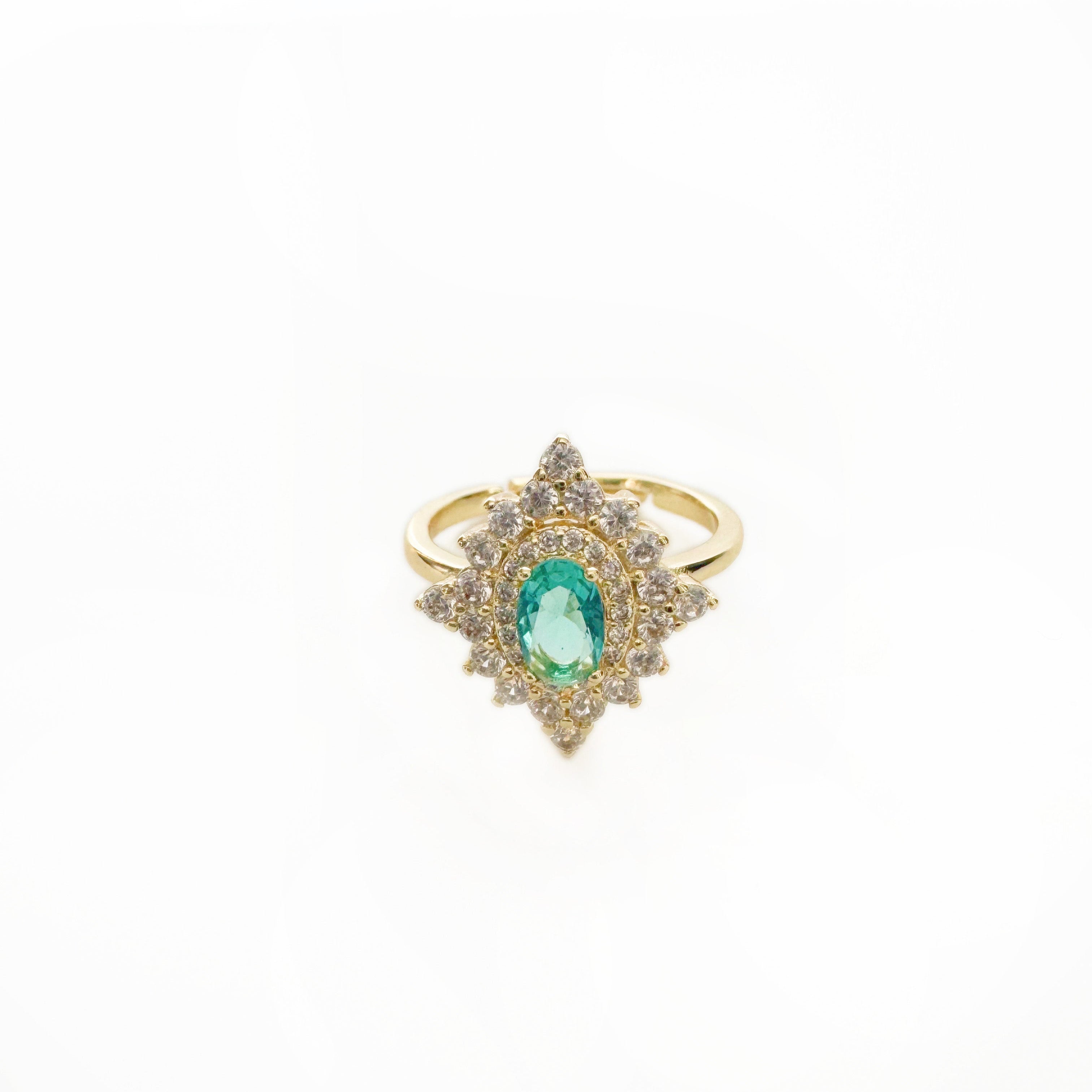 Florence Azure Stone Vintage Style Adjustable Ring LUXE TONES