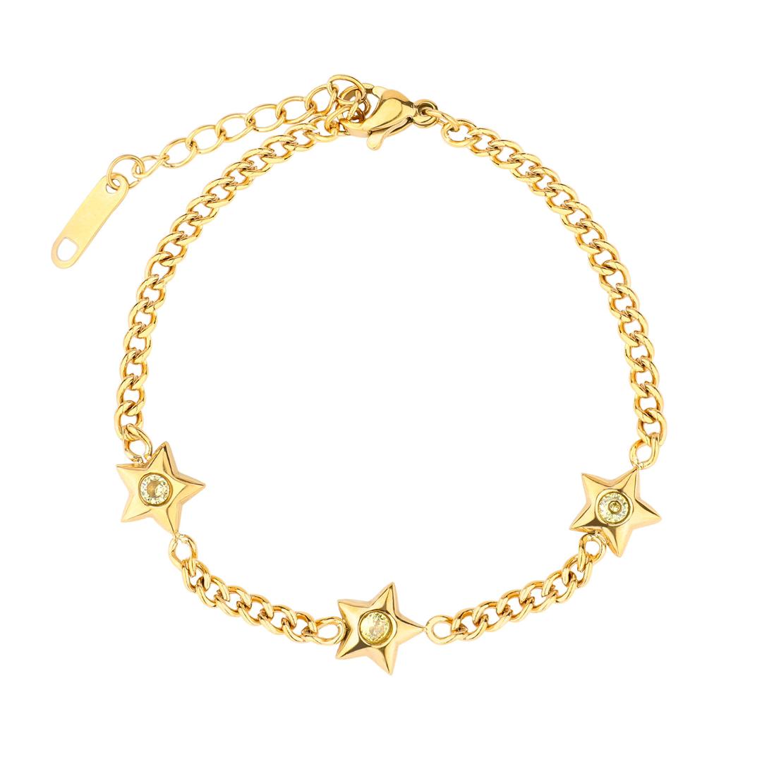 Stevie Luxe 18k Gold Plated Star Charm Bracelet LUXE TONES