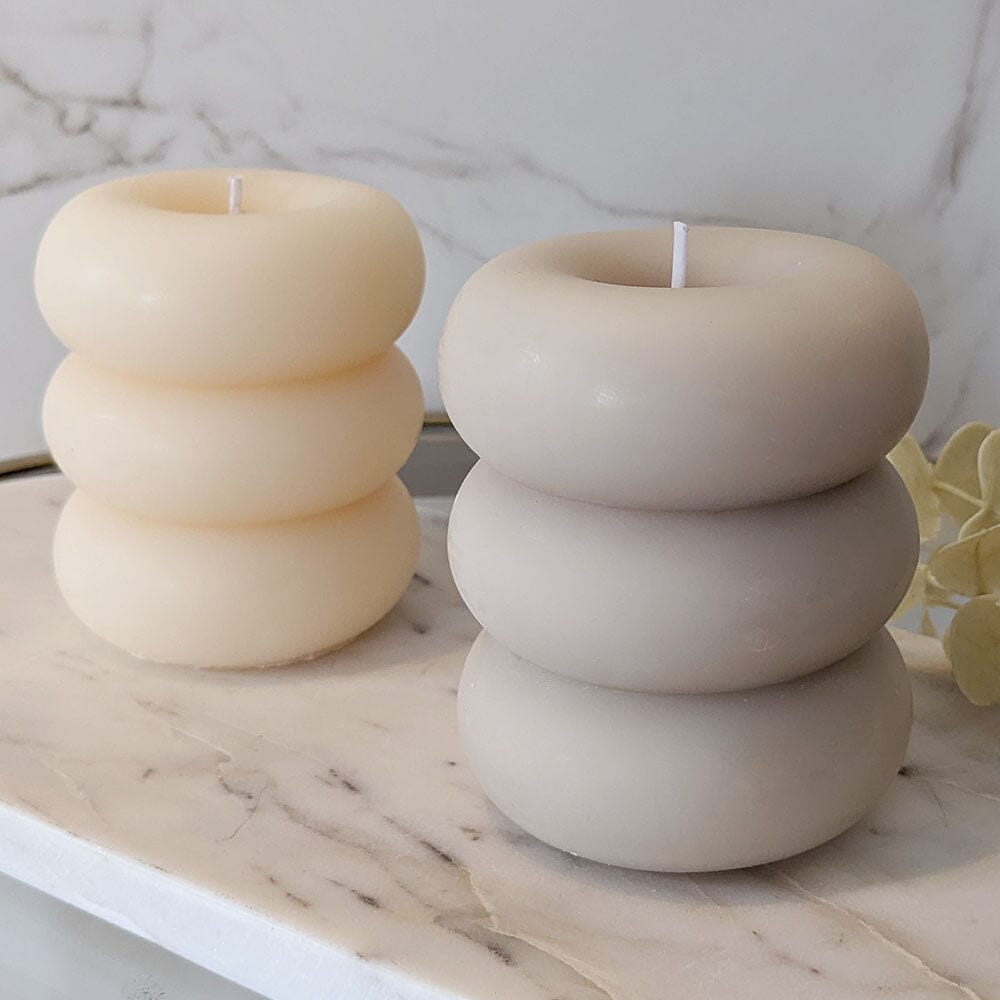 Amelia Taupe Mini 3 Tiered Candle.