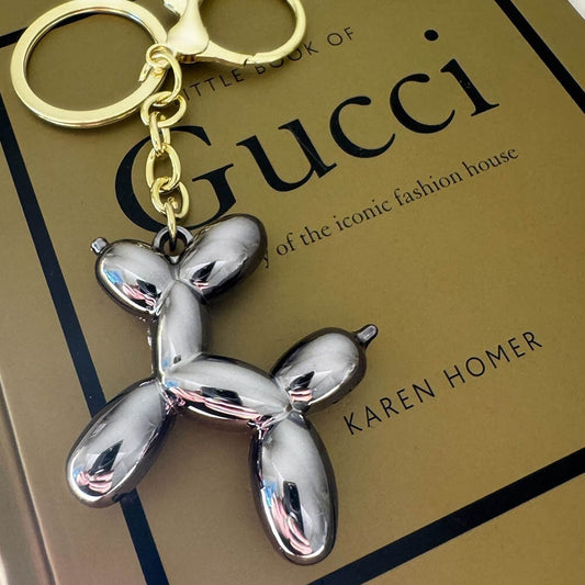 Black Pearlescent Balloon Dog Keyring - Rosey's Creations