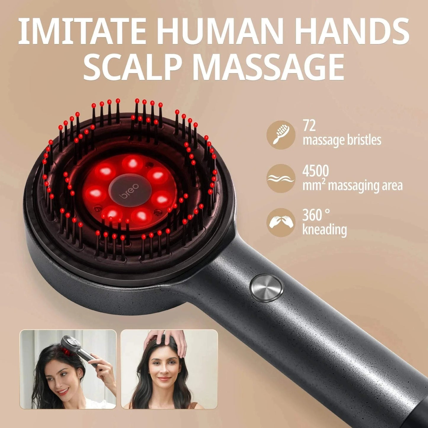 Breo LumiHeal Pro Hair Growth Massager - FDA - Cleared Low - Level Laser Therapy Scalp Massager with 72 Massage Bristles for Thinning Hair - Rosey's Creations