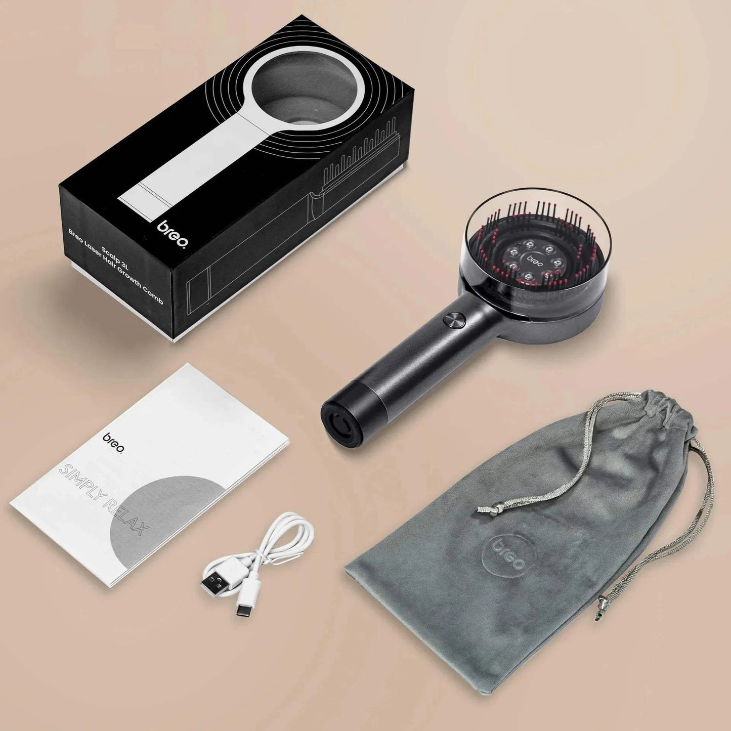Breo LumiHeal Pro Hair Growth Massager - FDA - Cleared Low - Level Laser Therapy Scalp Massager with 72 Massage Bristles for Thinning Hair - Rosey's Creations