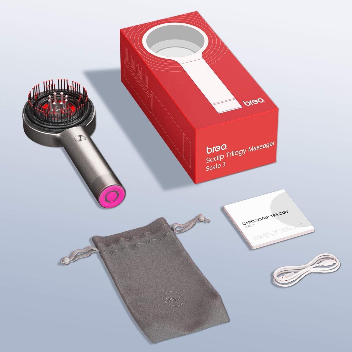 Breo Scalp 3 Electric Scalp Massager Brush with Red Light & Oil Applicator for Scalp Care - Rosey's Creations