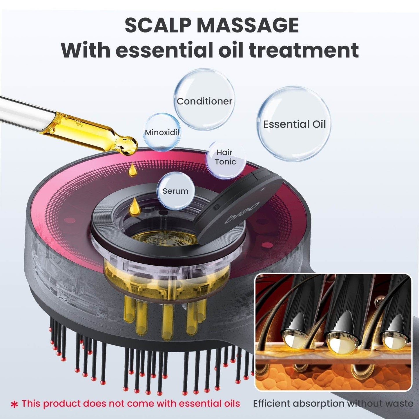 Breo Scalp 3 Electric Scalp Massager Brush with Red Light & Oil Applicator for Scalp Care - Rosey's Creations