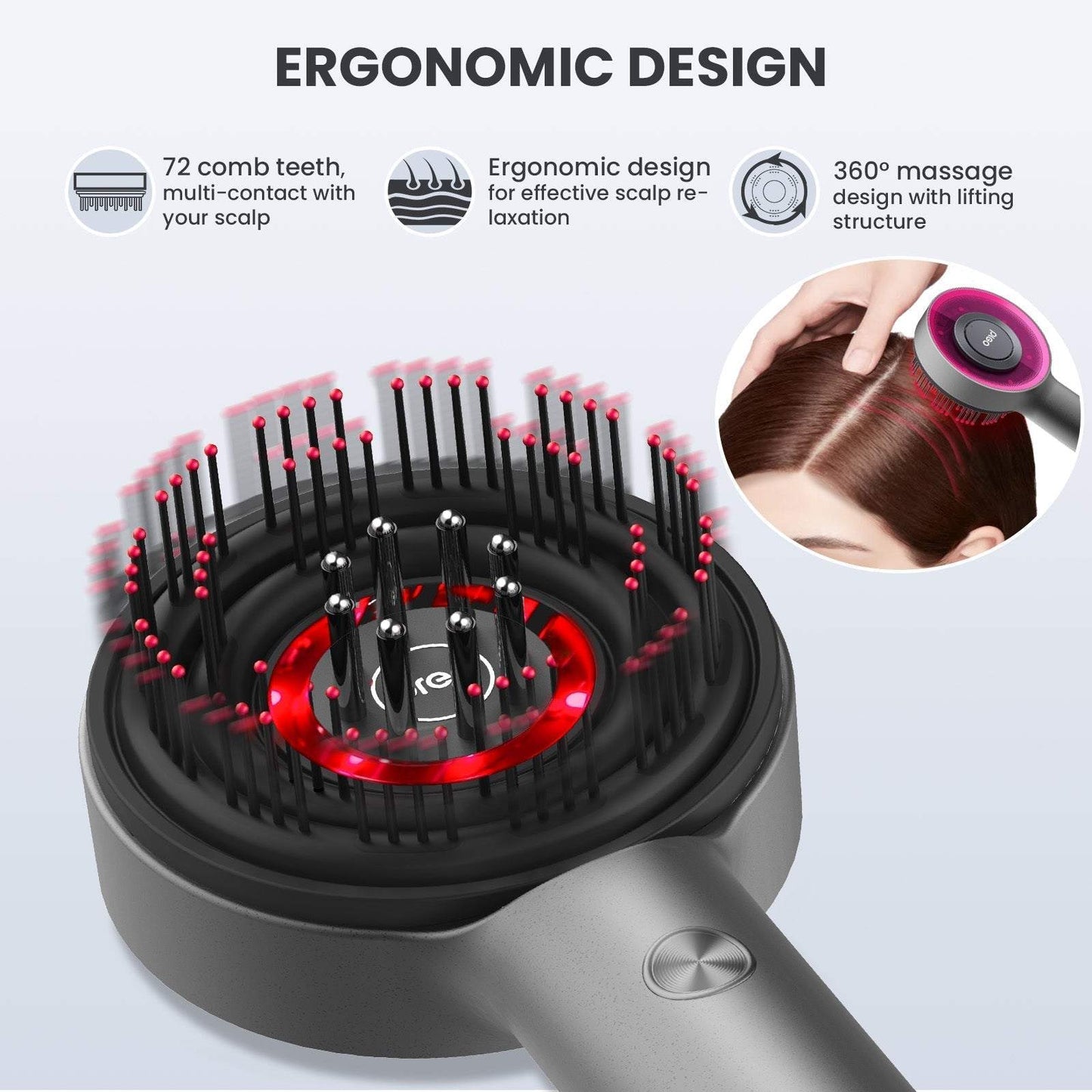 Breo Scalp 3 Electric Scalp Massager Brush with Red Light & Oil Applicator for Scalp Care - Rosey's Creations