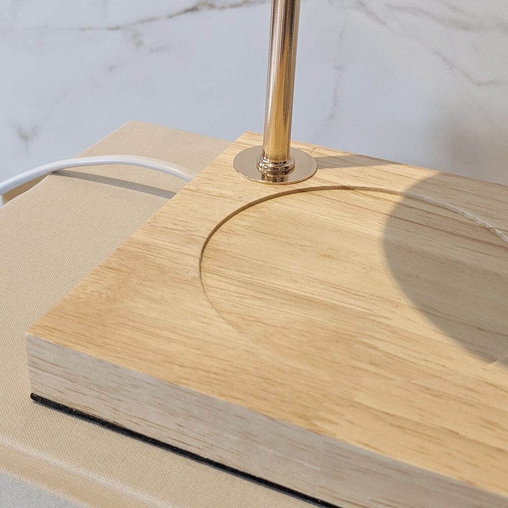 Cali White & Gold Candle Warmer on Wooden Base.