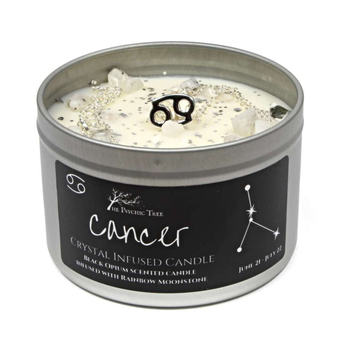 Cancer - Crystal & Jewellery Scented Zodiac Candle.