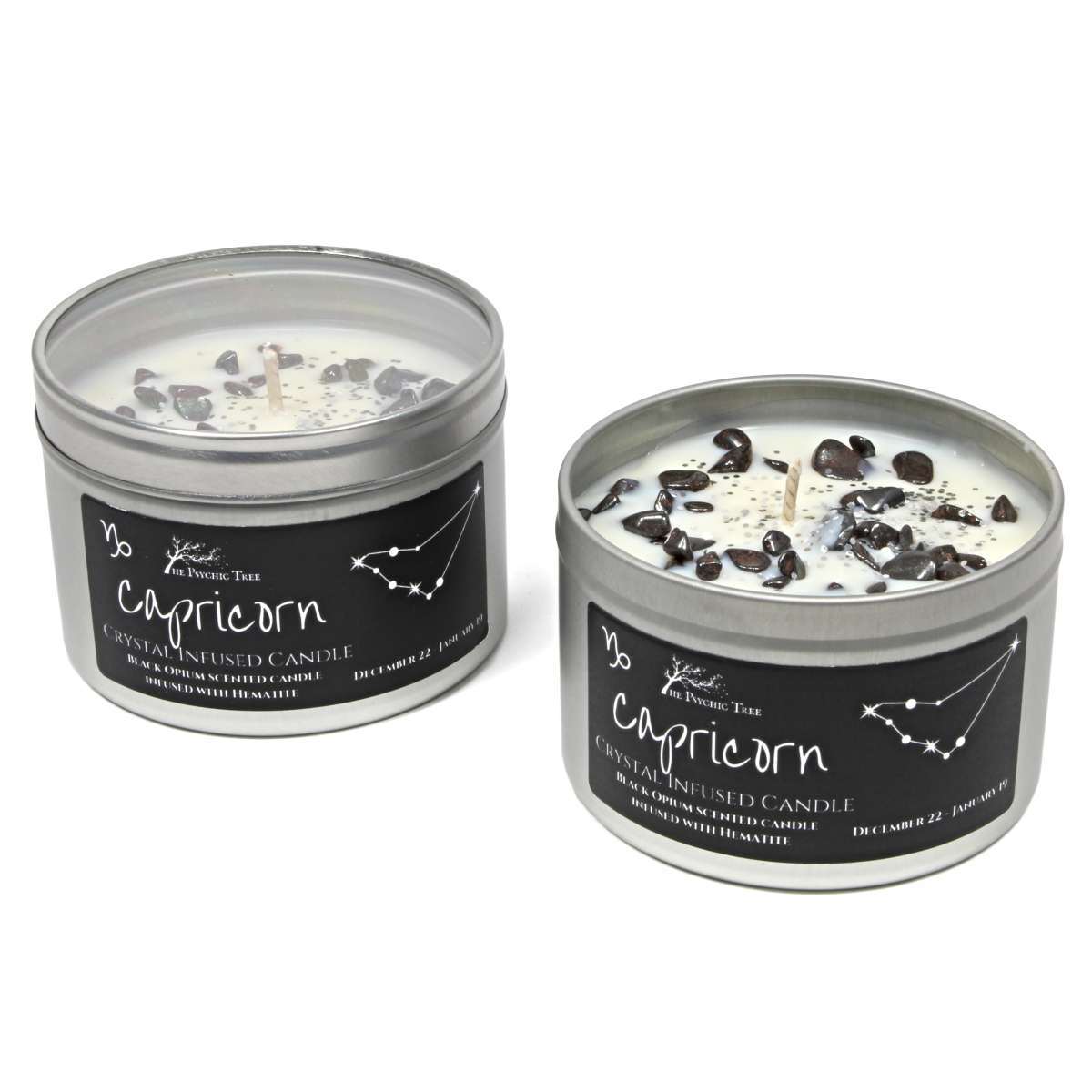 Capricorn - Crystal & Jewellery Scented Zodiac Candle.