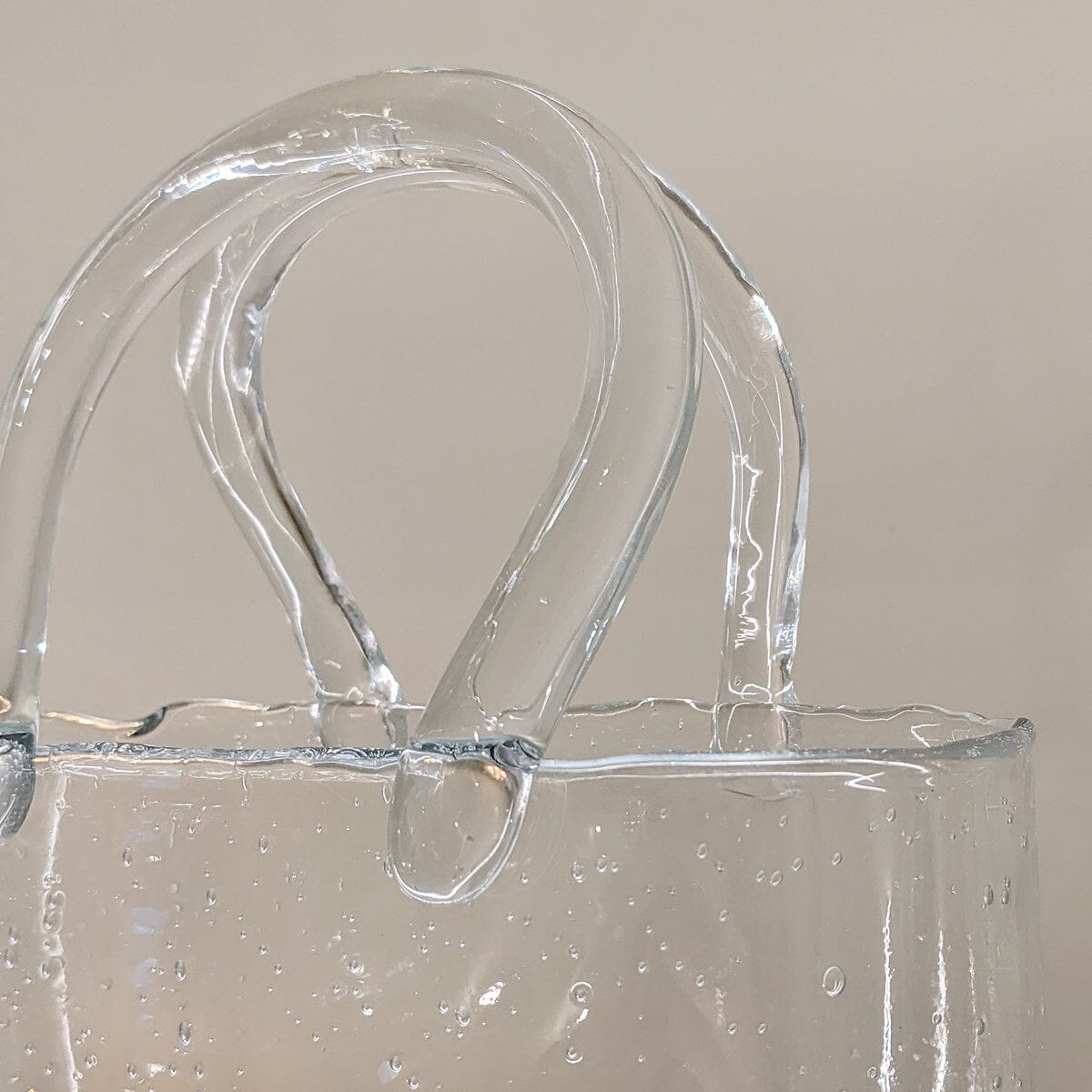 Carina Bubbled Glass Decorative Handbag Vase.
