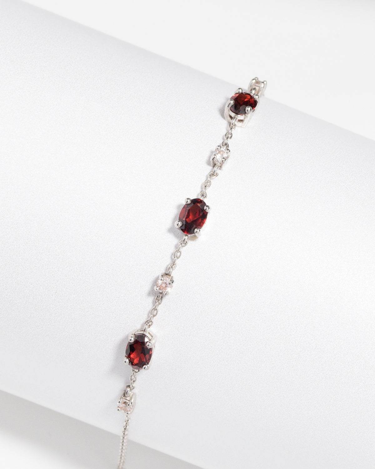 Complete Set - Garnet Jewellery Set in Sterling Silver.