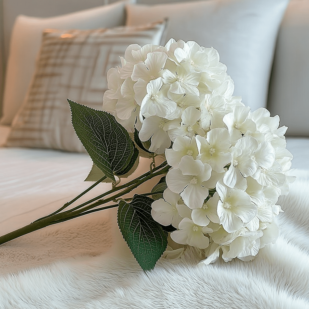 Cream Hydrangea Faux Floral Bunch.
