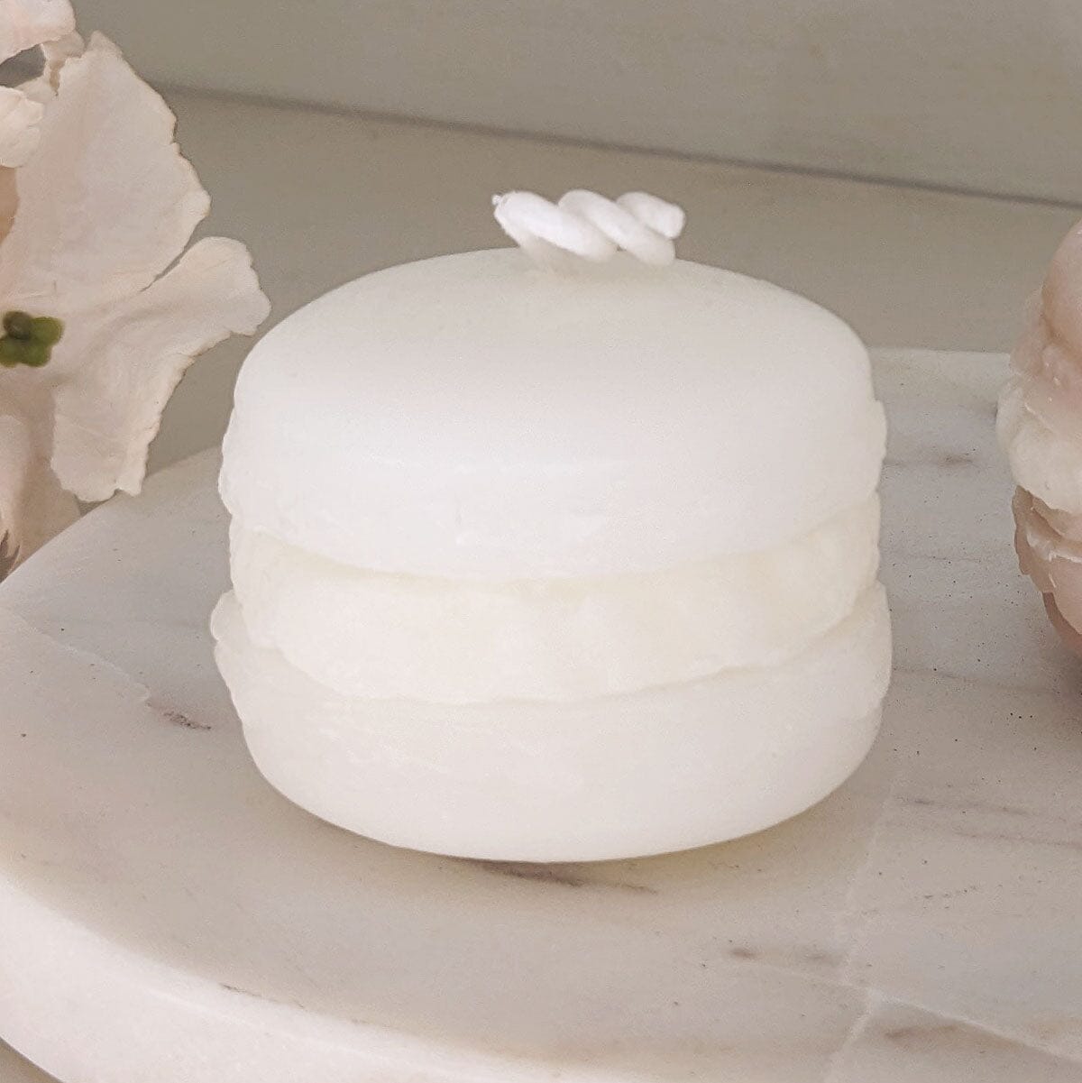 Cream Mini Macaron Decorative Candle.