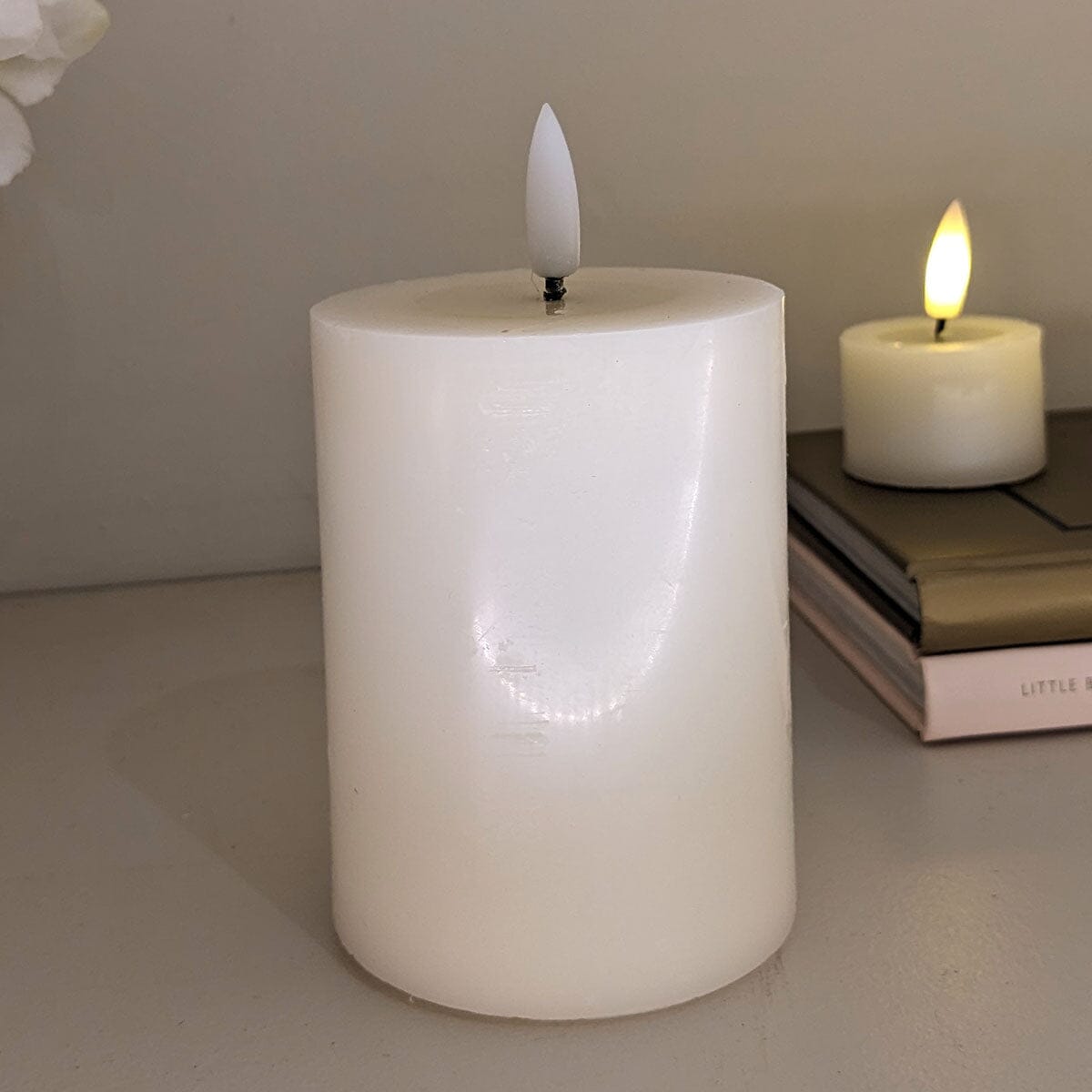 Cream Realistic LED Candle - 10cm.