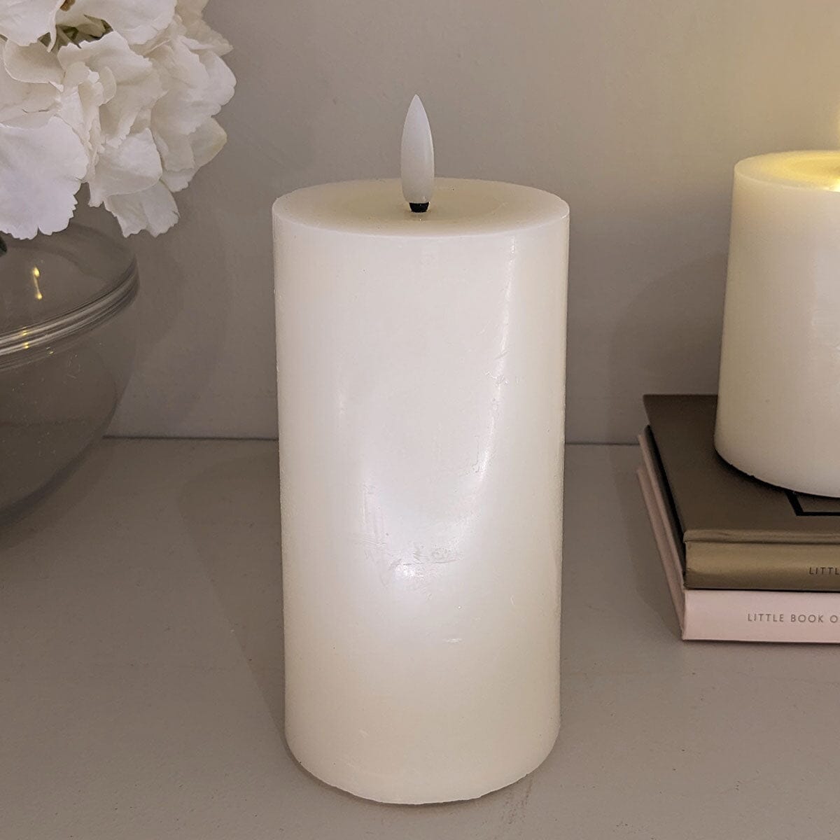 Cream Realistic LED Candle - 15cm.