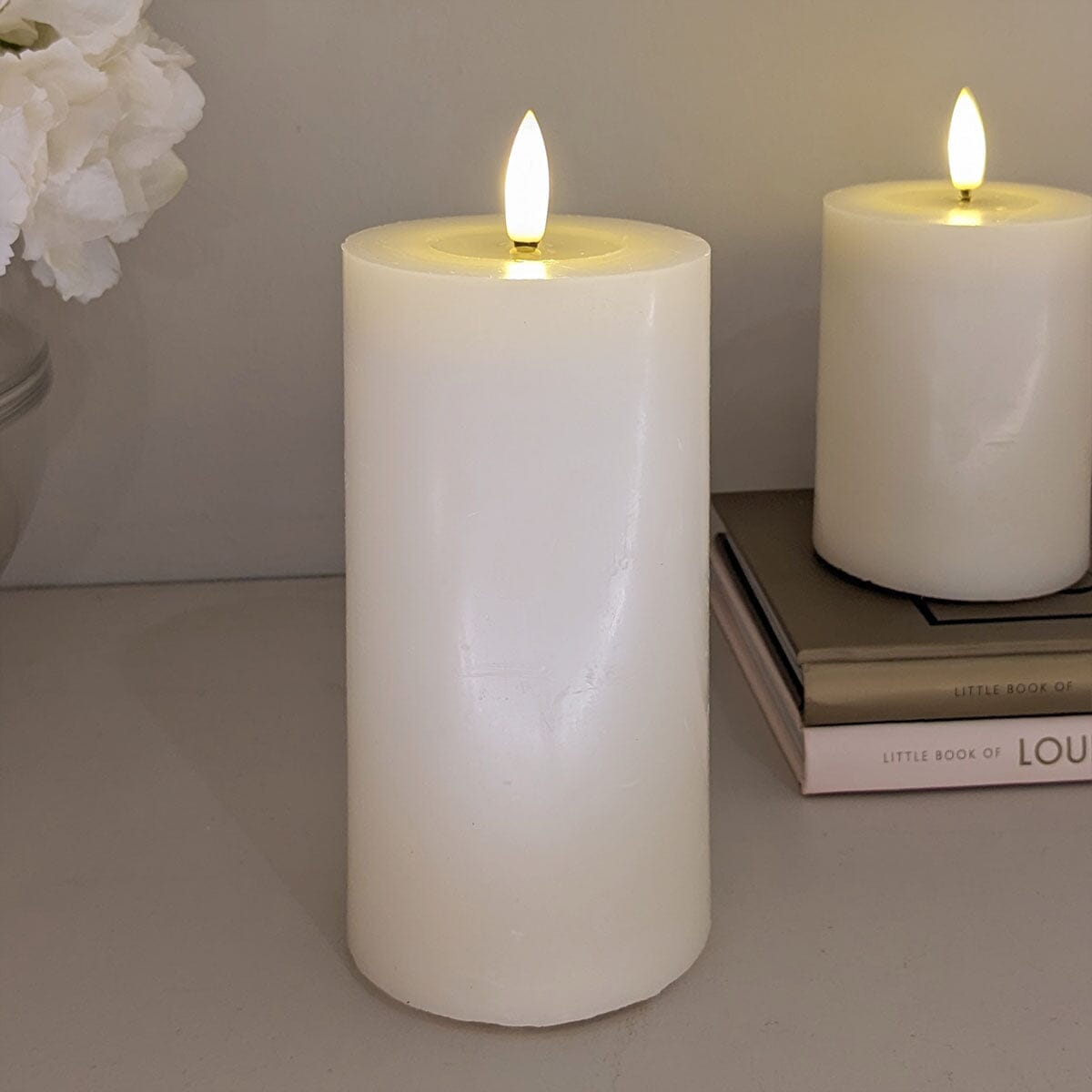 Cream Realistic LED Candle - 15cm.