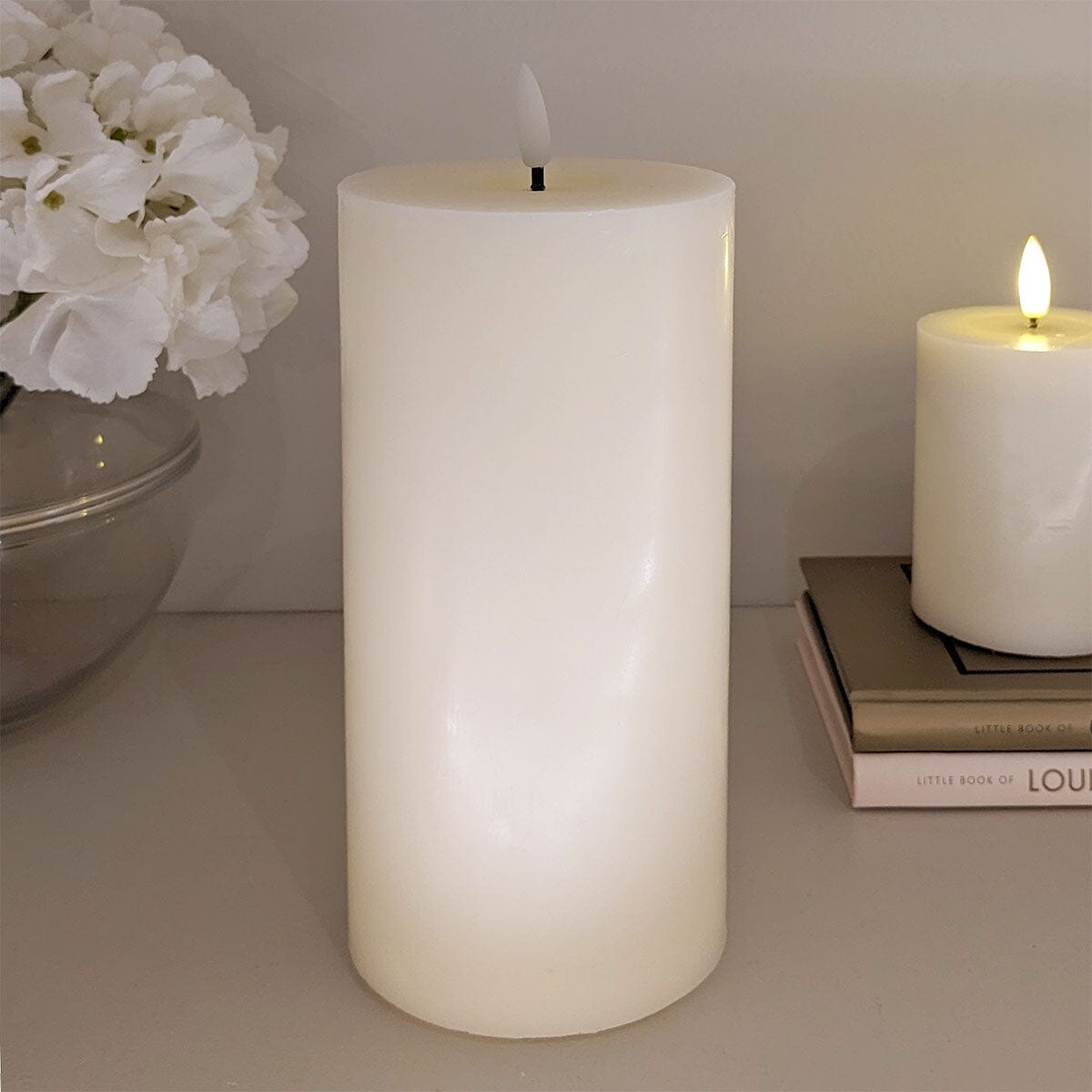 Cream Realistic LED Candle - 20cm.