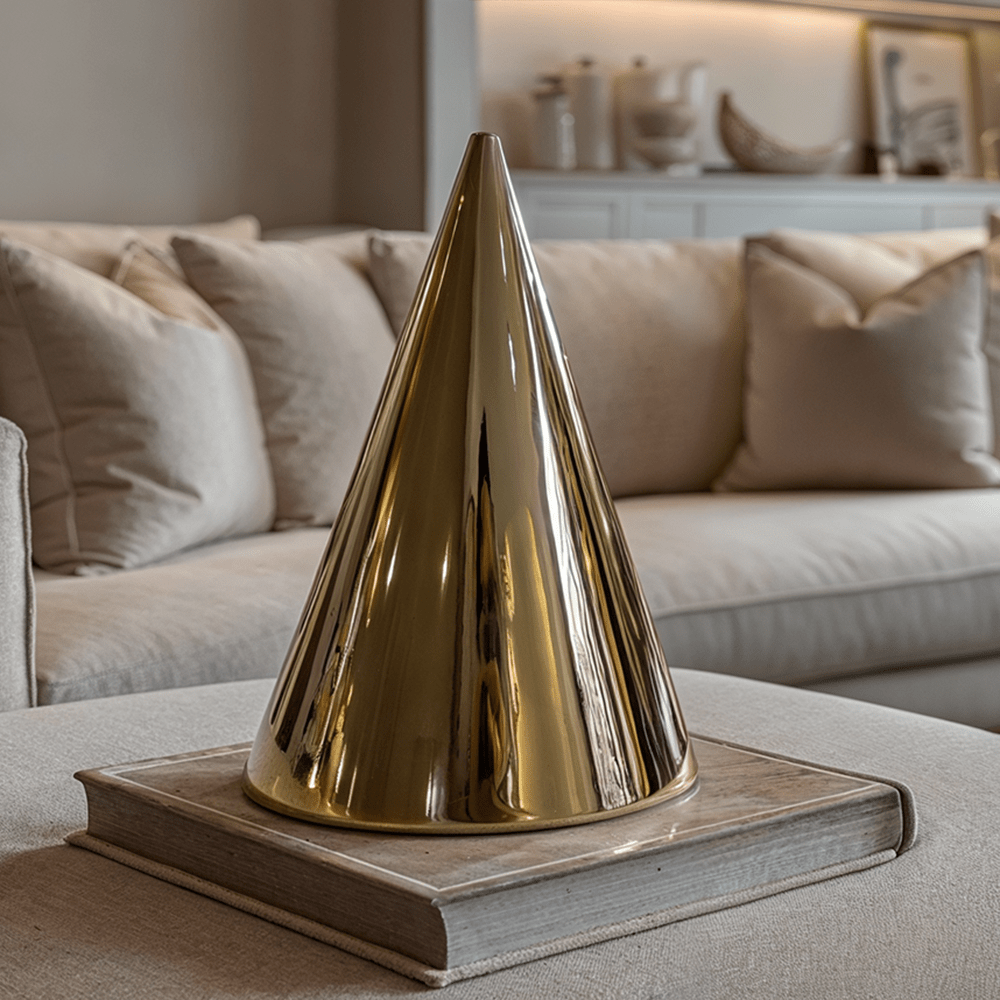 Daphnie Decorative Gold Cone Ornament - Rosey's Creations
