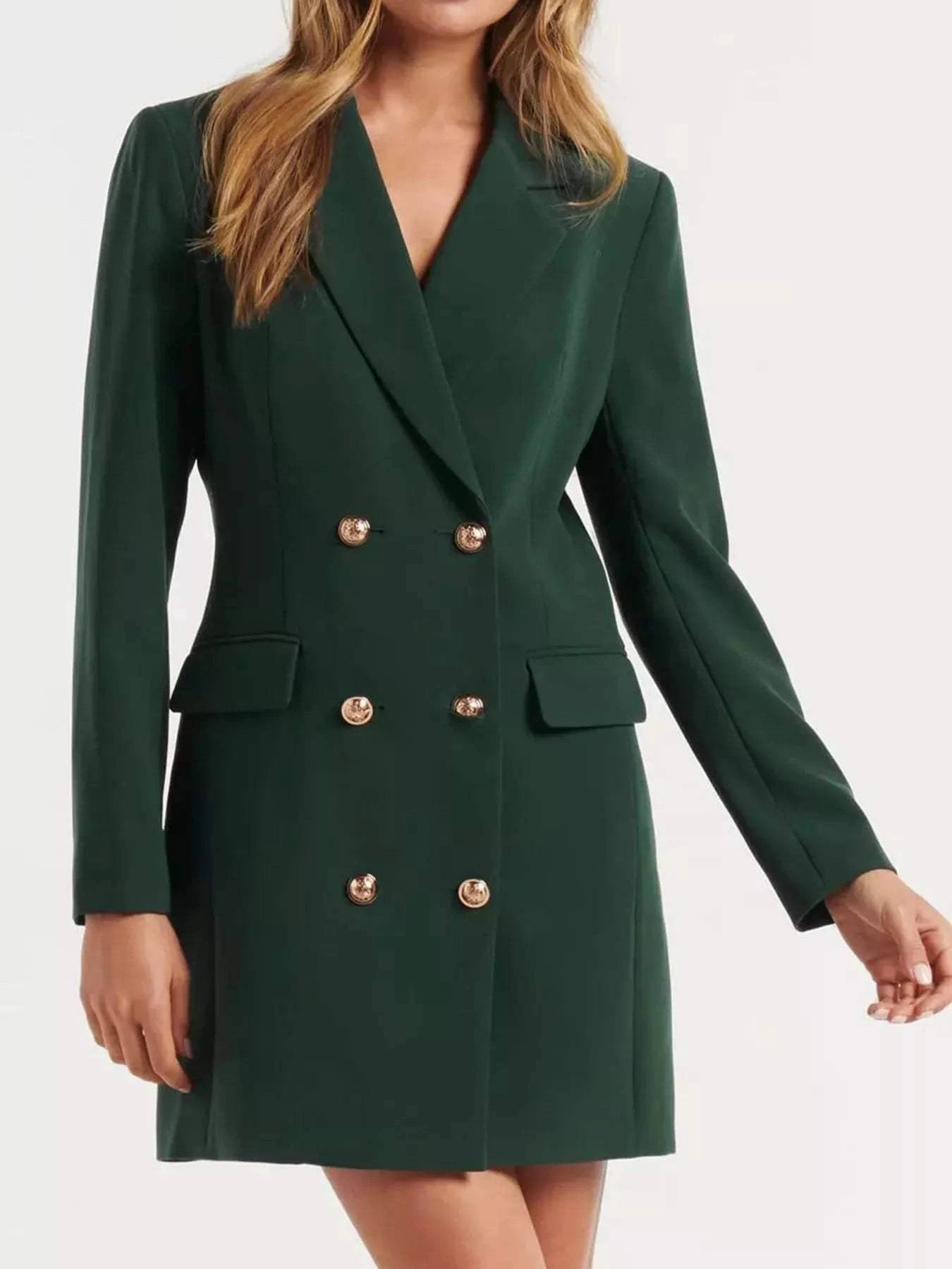 Double-Breasted Long Sleeve Blazer Dress.
