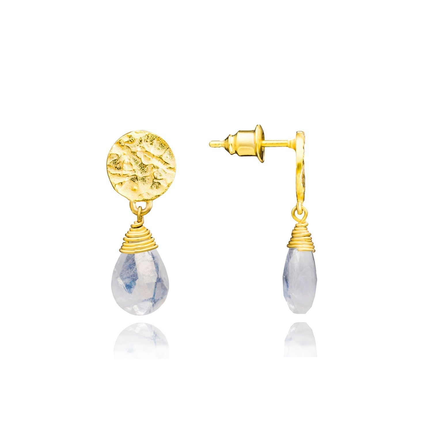 Classic Athena Drop Earrings: Moonstone Azuni London