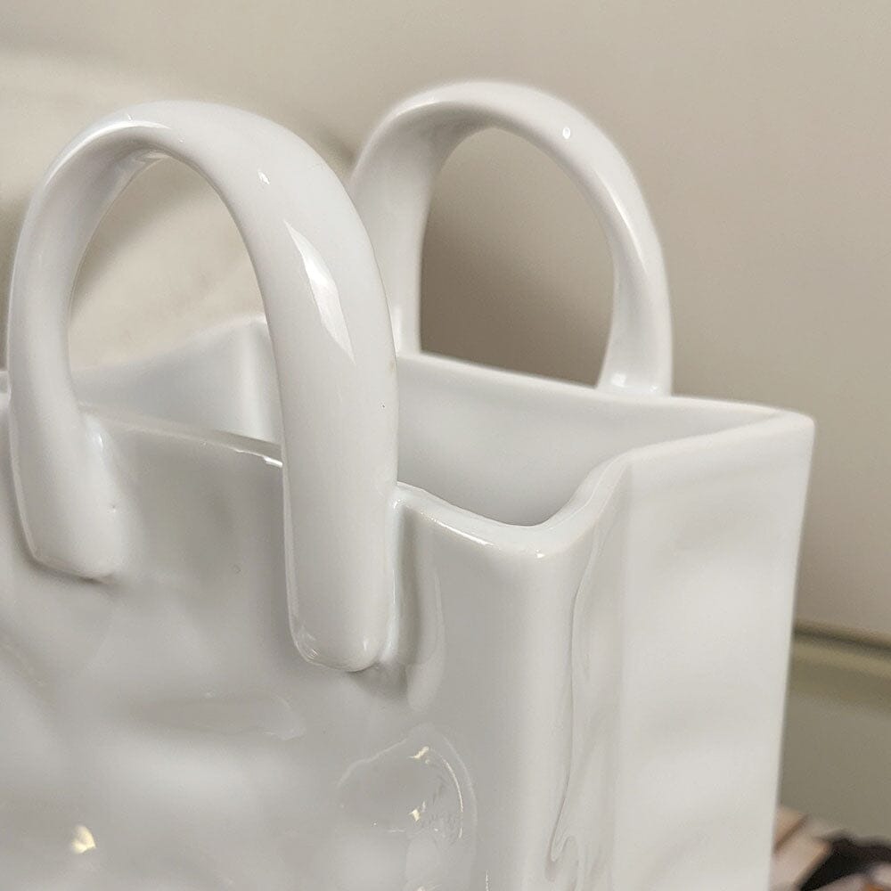 Elise Mini White Handbag Decorative Vase - Rosey's Creations