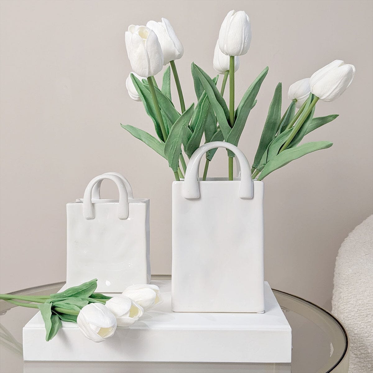 Elise White Handbag Decorative Vase - Rosey's Creations