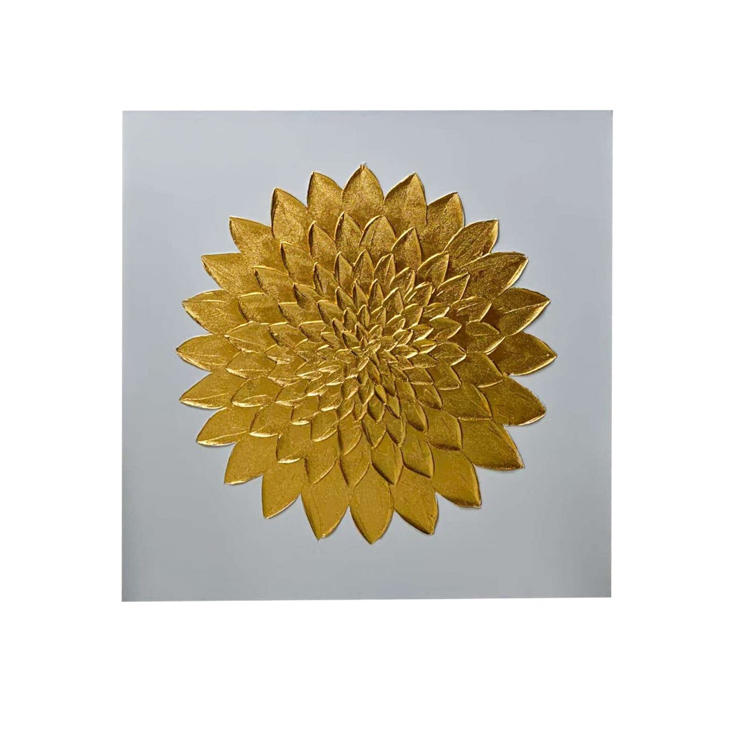 Emelia Gold Leaf & White Textured Canvas Wall Art - Rosey's Creations