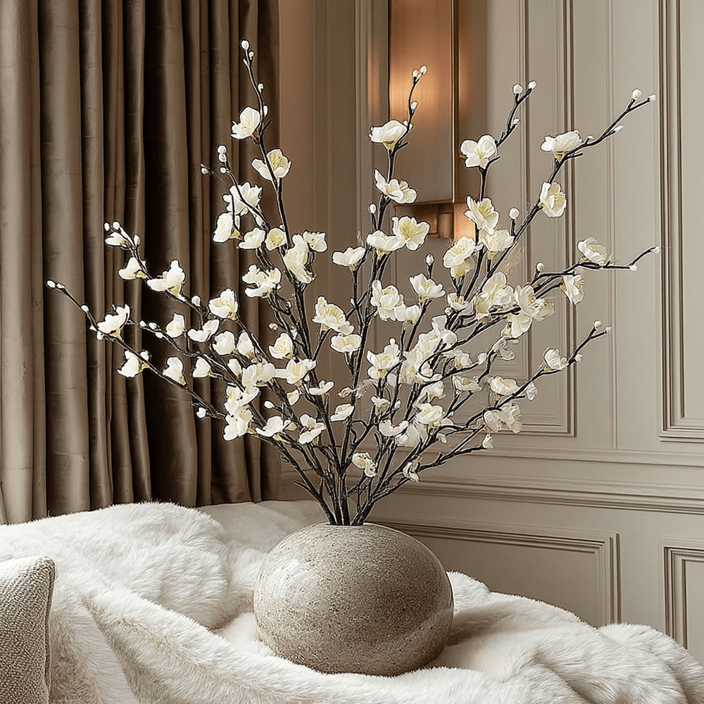 Faux White Blossom Single Stem Floral - Rosey's Creations