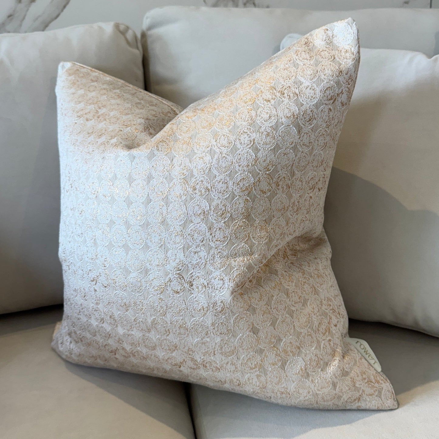 Frankie Gold Metallic Geometric Cushion - 50x50cm - Rosey's Creations