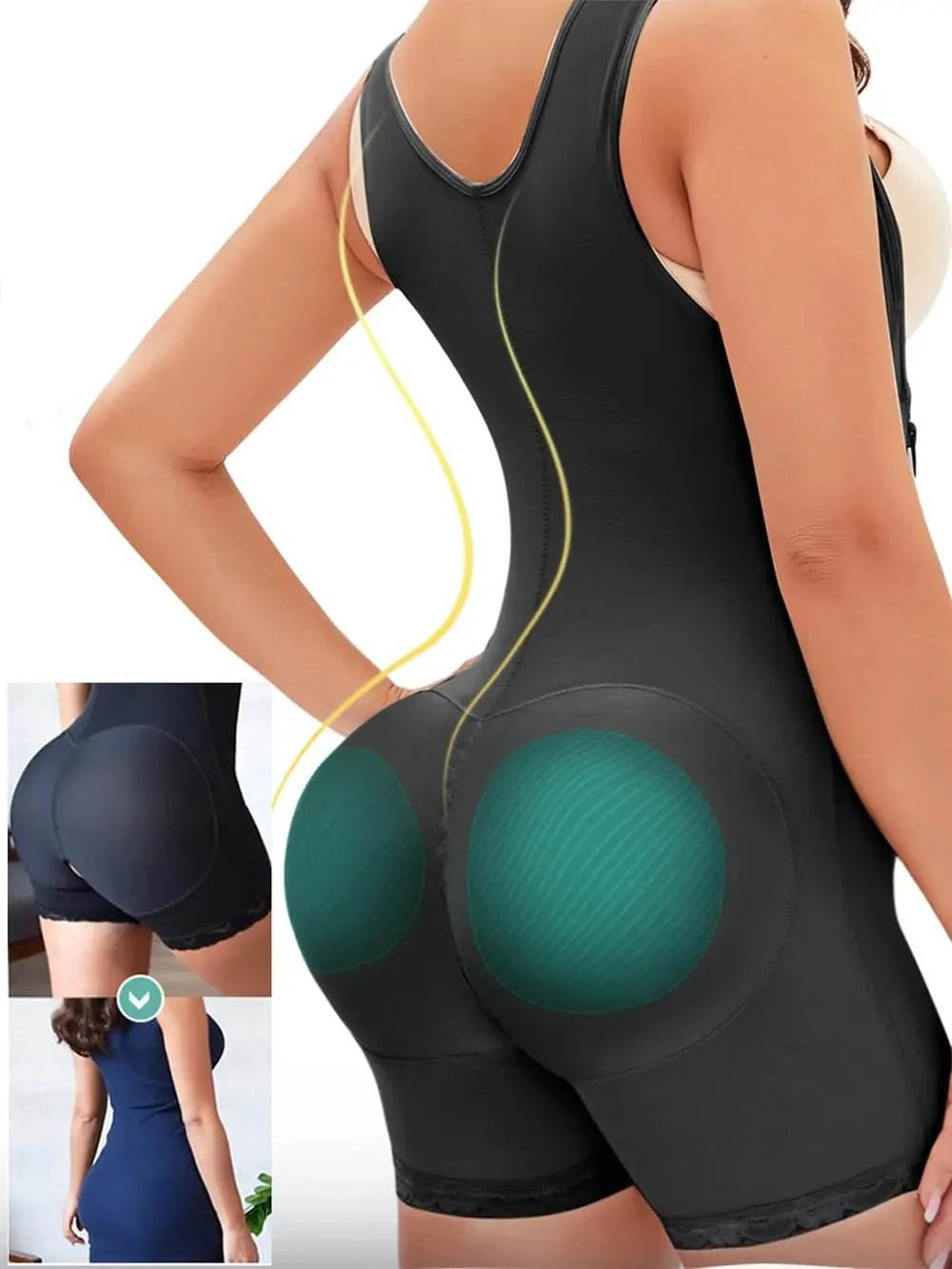 Full Size Side Zip Up Wide Strap Shapewear - Rosey's Creations