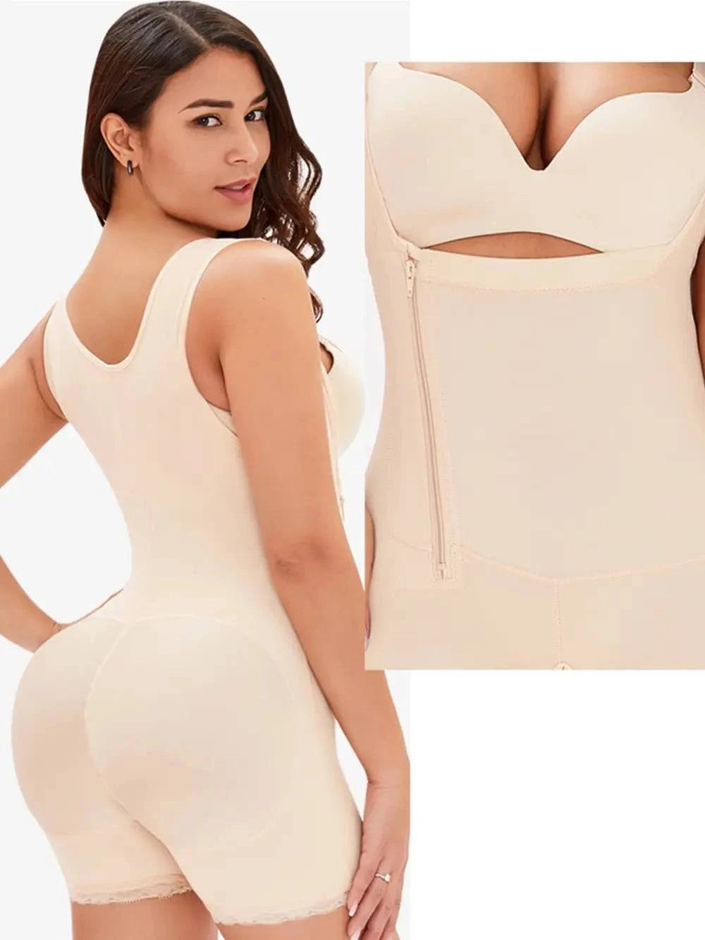 Full Size Side Zip Up Wide Strap Shapewear - Rosey's Creations