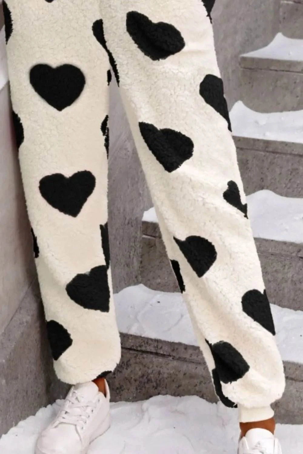 Fuzzy Heart Zip Up Hooded Lounge Jumpsuit - Rosey's Creations