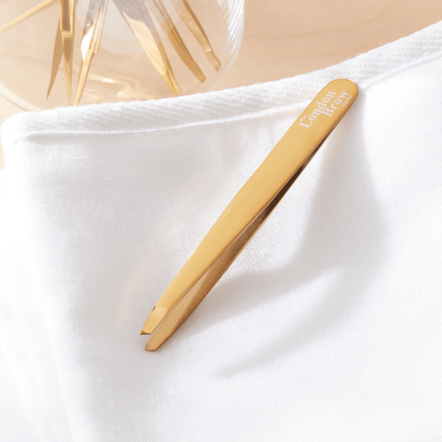 Gold Angled Luxury Precision Brow Tweezers - Rosey's Creations