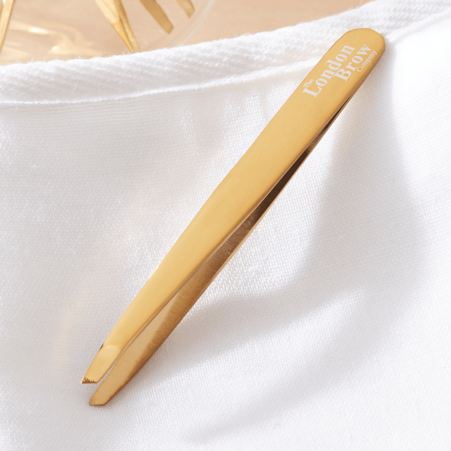 Gold Angled Luxury Precision Brow Tweezers - Rosey's Creations