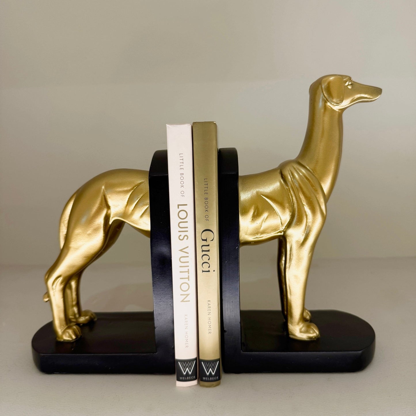 Gold & Black Greyhound Decorative Bookends - Rosey's Creations