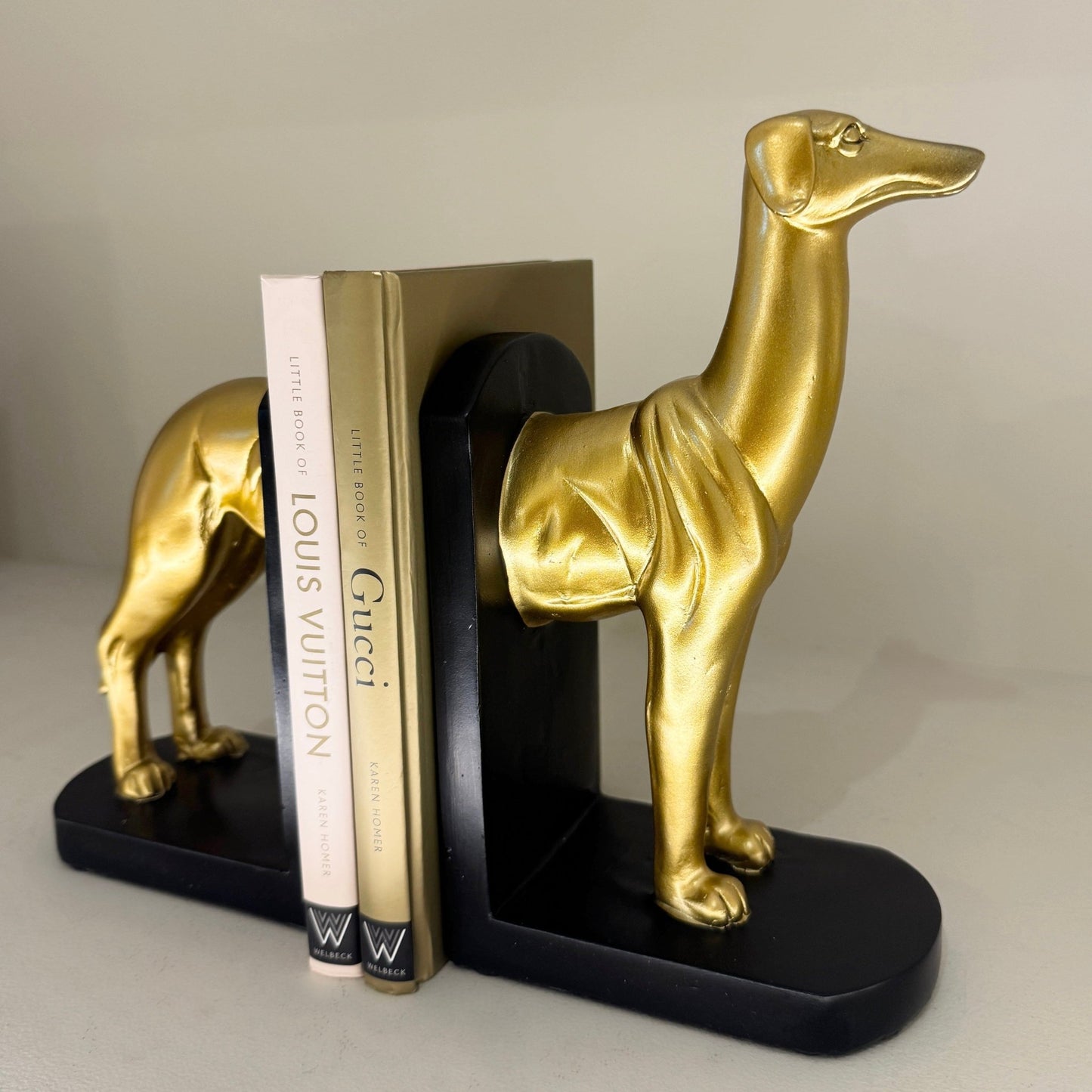 Gold & Black Greyhound Decorative Bookends - Rosey's Creations