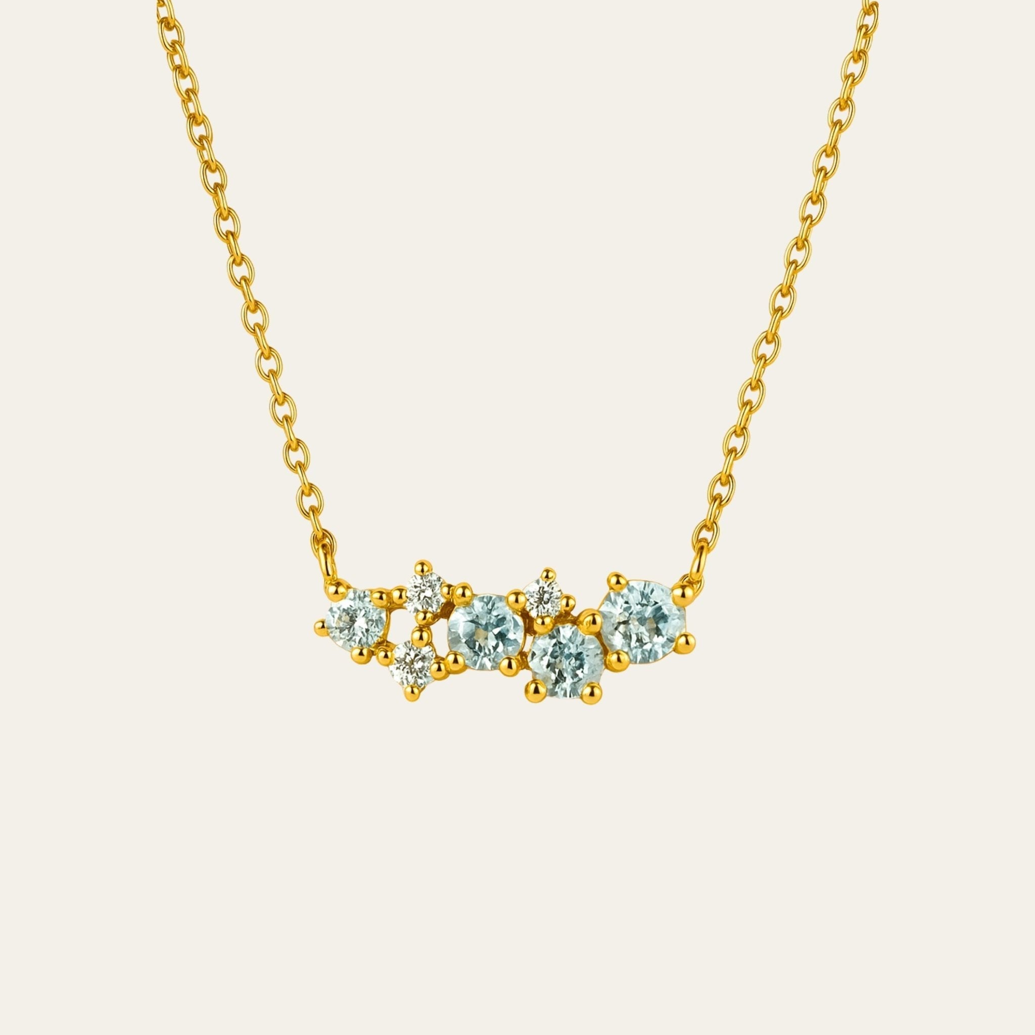 Gold Cluster Gemstone Necklace - Elara Dainty London