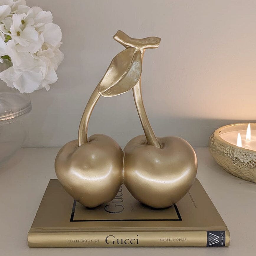 Gold Decorative Cherry Ornament - Rosey's Creations