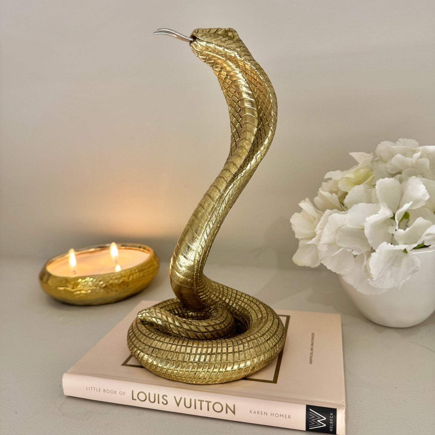 Gold Decorative Standing Snake Ornament - Rosey's Creations
